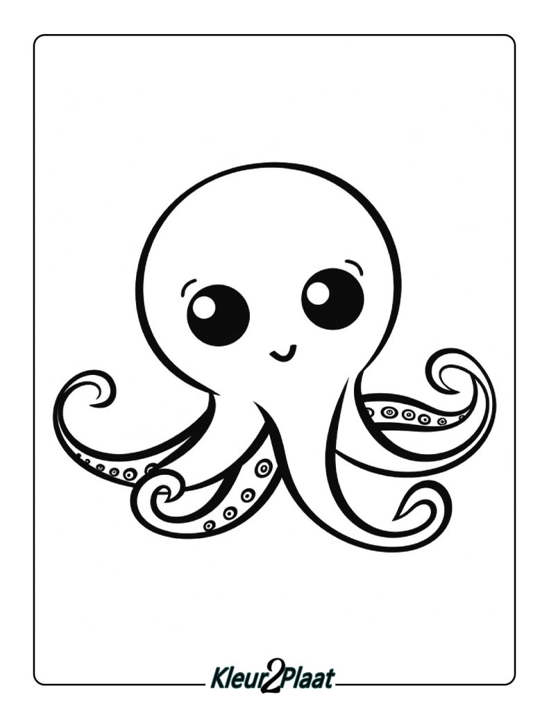 Eenvoudige tekening Octopus kleurplaat